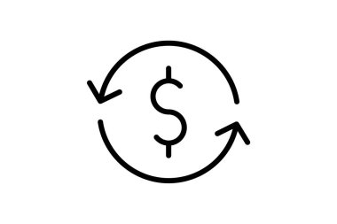 Değişim Para Birimi, Mali İşlemler, satır simgesi, dış hat simgesi, piksel mükemmel simge