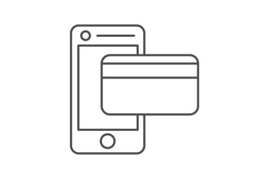 Çevrimiçi Ödeme, Dijital Aktarımlar, Ödeme Simgesi, İnce çizgi simgesi, Gri dış hat simgesi, piksel mükemmel simge