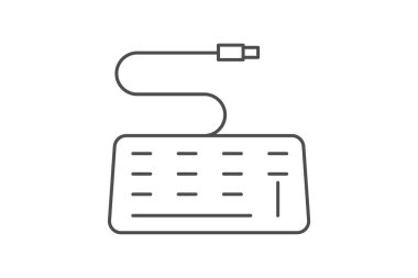 Klavye, Kablosuz Yazı Tipi, Ters Klavye, İnce çizgi simgesi, Gri dış hat simgesi, piksel mükemmel simge