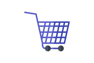 Alışveriş arabası, çevrimiçi alışveriş, düz renk simgesi, piksel mükemmel simge