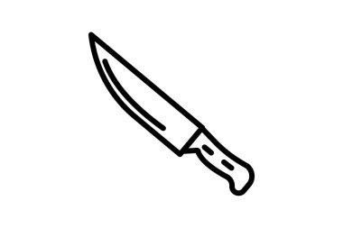 Şef Bıçak, Mutfak Bıçağı, Yüksek Karbon Çelik Bıçak, beyaz arka plan çizimi pikseli mükemmel.