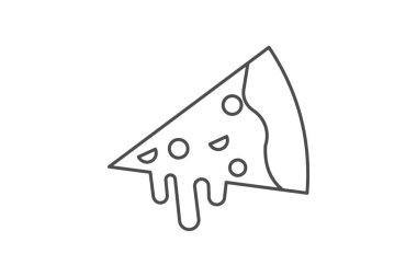 PizzaDilimleme, PizzaAşığı Sembolü, ince çizgi simgesi, gri dış hat simgesi, piksel mükemmel simge