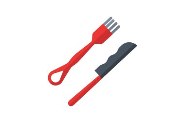 Çatal bıçak takımı, yemek takımı gereçleri, paslanmaz çelik çatal bıçak takımı, düz renk simgesi, piksel mükemmel simge