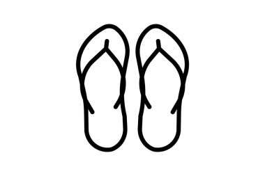 Terlik Simgesi, Konfor, Ayakkabı, Rahatlama, Beyaz arkaplan vektör illüstrasyonunda izole edilmiş Piksel mükemmel