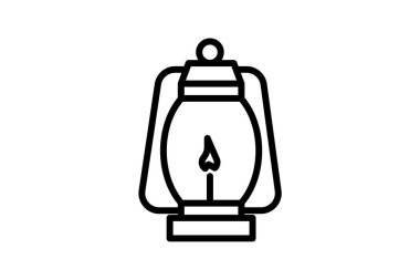 Kamp LanternSimgeleri Simgesi, LanternGlowRozet Hattı Simgesi, Taslak simgesi, vektör simgesi, piksel mükemmel simgesi