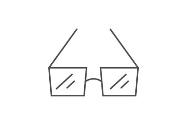 Gözlük, Gözlük, Moda, Gözlük, İnce Çizgi Simgesi, Gri Çizgi Simgesi, Piksel Mükemmel Simge