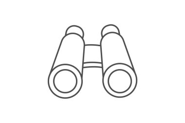 Dürbün Simgesi, Gözlem, Optik, Görüş, İnce çizgi simgesi, Gri dış hat simgesi, piksel mükemmel simge