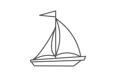 Yat Simgeleri, Lüks Denizcilik Sembolleri, ince çizgi simgesi, gri dış hat simgesi, piksel mükemmel simge