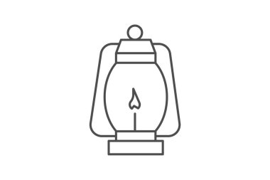 Kamp LanternSimgeleri Simgesi, LanternGlowRoges İnce çizgi simgesi, gri dış hat simgesi, piksel mükemmel simge