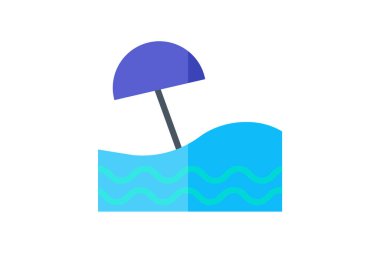 Seaside, Shoreline, Coastal, Sand, Ocean, düz renk ikonu, piksel mükemmel simge