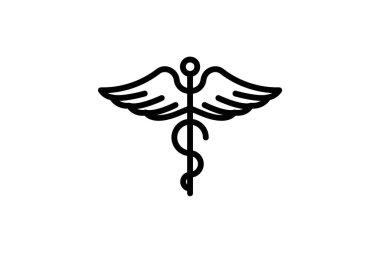 Caduceus, Healing staff, line simgesi, outline simgesi, piksel mükemmel simge