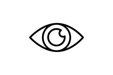 Göz Simgesi, Görsel Algı, Göz Sembolü Beyaz arkaplan vektörü resimleme pikselinde izole edilmiş mükemmel