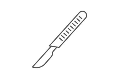 Kesici, Kesme Aracı, İnce çizgi simgesi, Gri dış hat simgesi, Piksel mükemmel simge