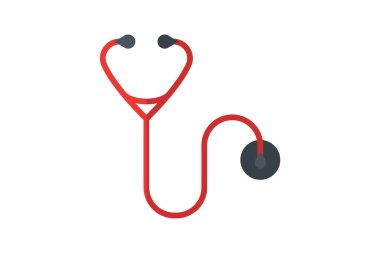 Stetoskop düz renk simgesi, piksel mükemmel simge