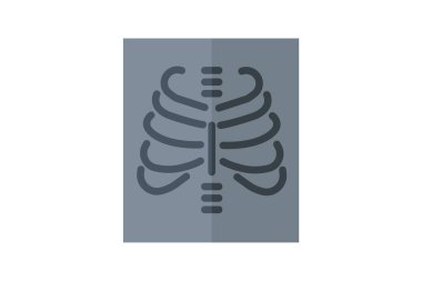 X-ray Raporu Tıbbi Görüntü, Radyoloji düz renk simgesi, piksel mükemmel simge