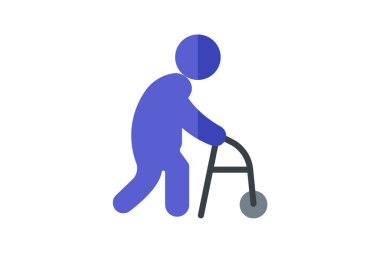 Rehabilitasyon, Rehabilitasyon Merkezi, Tıbbi Tedavi, düz renk ikonu, piksel mükemmel simge