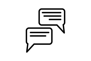 Konuşma balonu, Konuşma sembolü simgesi simgesi, dış hat simgesi, piksel mükemmel simge