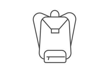 Sırt çantası, çanta, seyahat, depolama, ince çizgi simgesi, gri dış hat simgesi, piksel mükemmel simge