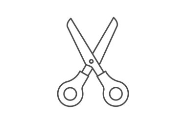 Makas, Kesme Aracı, İnce Çizgi Simgesi, Gri Çizgi Simgesi, Piksel Mükemmel Simge