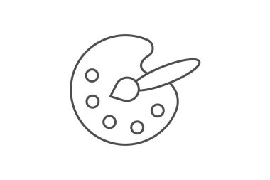 Boya Paleti, Renk Paleti, Sanatçı, Çizim, İnce çizgi simgesi, Gri dış hat simgesi, Piksel mükemmel simge