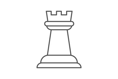 Satranç taşı, satranç taşları, satranç figürleri, ince çizgi ikonu, gri dış hat ikonu, piksel mükemmel ikon