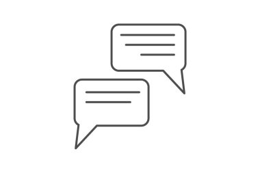 Konuşma balonu, Konuşma sembolü İnce çizgi simgesi, Gri dış hat simgesi, Piksel mükemmel simge