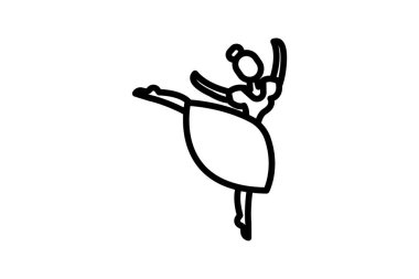 Dans, Dans hareketleri, Satır Simgesi, Taslak simgesi, vektör simgesi, piksel mükemmel simge