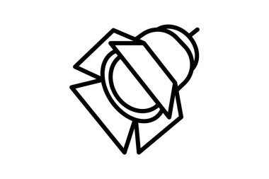 Sahne ışıkları, tiyatro ışıklandırması, ışıklandırma tasarımı, Satır Simgesi, Taslak simgesi, vektör simgesi, piksel mükemmel simge