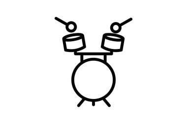 Canlı müzik, canlı performanslar, konserler, Satır Simgesi, Taslak simgesi, vektör simgesi, piksel mükemmel simge