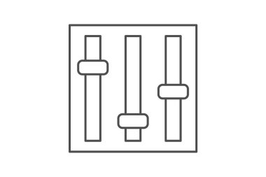 Müzik eşitleyici, ses kontrol aracı, ses işleme ince çizgi simgesi, gri dış hat simgesi, piksel mükemmel simge
