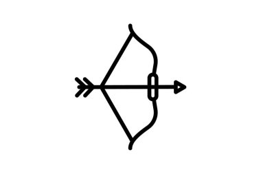 Okçuluk, Hedefleme, Okçuluk, Okçuluk, Spor Hattı Simgesi, Taslak simgesi, vektör simgesi, piksel mükemmel simge