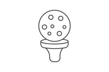 Golf topu, golf ekipmanı, golf takımı ince çizgi ikonu, gri dış hat ikonu, piksel mükemmel ikon