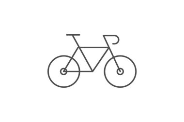 Bisiklet simgesi, bisiklet sembolü, bisiklet sembolü, ince çizgi simgesi, gri dış hat simgesi, piksel mükemmel simge