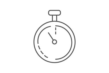 Kronometre simgesi, zaman tutma simgesi, zaman çizelgesi simgesi, gri dış hat simgesi, piksel mükemmel simge