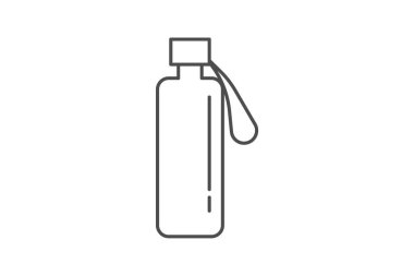 Su Şişesi, Hidrasyon Refakatçisi, Susuzluk Yardım, Taşınabilir Yenileme, beyaz arkaplan vektör illüstrasyonunda izole edilmiş ikon