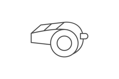 Güvenli Islık, Acil Durum Sinyali, LoudWhistle, Güvenli Araç, ince çizgi simgesi, gri dış hat simgesi, piksel mükemmel simge