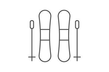 Figür Pateni, Buz Pateni, Buz Pateni, Buz Dansı, İnce çizgi ikonu, Gri dış hat ikonu, pikselin mükemmel simgesi