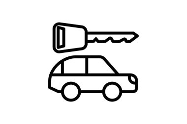 Araba kiralama, Araba Kiralama, Esnek Kiralama, Satır Simgesi, Taslak simgesi, vektör simgesi, mükemmel simge