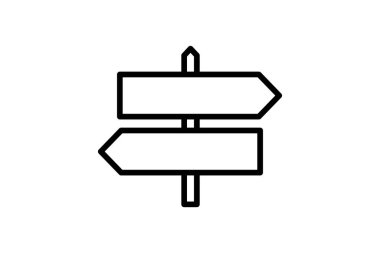 Yol İmzalaması, Trafik Göstergeleri, Sokak Talimatları, beyaz arkaplan vektör resimleme üzerine izole edilmiş simge mükemmel