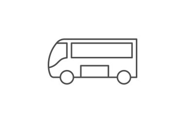 Okul Taşımacılığı, Öğrenci Güvenliği, ince çizgi simgesi, gri dış hat simgesi, piksel mükemmel simge