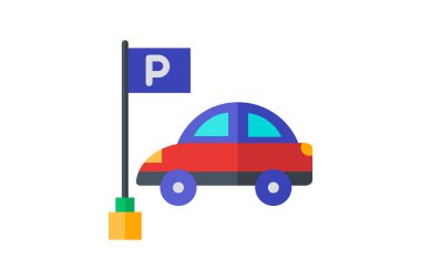 Otopark Tesisi, Araç Depolama, Otopark, Düz renk simgesi, Piksel mükemmel simge