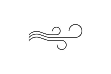 Rüzgar, Rüzgar, Hava Hareketi, ince çizgi simgesi, gri dış hat simgesi, piksel mükemmel simge