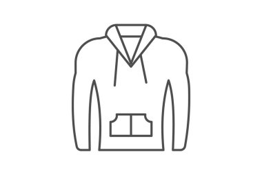 Yağmurluk, su geçirmez giysi, hava koruması, ince çizgi simgesi, gri dış hat simgesi, piksel mükemmel simge