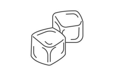 Buz küpleri, donmuş su, soğuk hava fenomeni, ince çizgi ikonu, gri dış hat ikonu, piksel mükemmel ikon