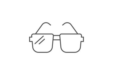 Güneş gözlüğü, göz koruması, moda aksesuarı, ince çizgi simgesi, gri dış hat simgesi, piksel mükemmel simge