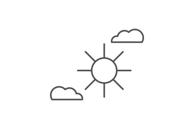 Açık Gökyüzü, Mavi Gökyüzü, Bulutsuz Gün, Açık Hava İnce Çizgi Simgesi, Gri Çizgi Simgesi, Piksel Mükemmel Simge