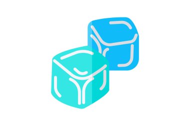 Buz küpleri, donmuş su, soğuk hava fenomeni, düz renk ikonu, piksel mükemmel simge