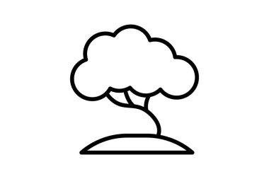 Ağaç, Orman, Doğa, Flora, çizgi simgesi, dış hat simgesi, piksel mükemmel simge