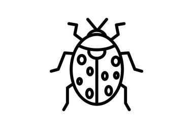 Uğur böceği, böcek, bahçe koruyucusu, çizgi simgesi, dış hat simgesi, vektör simgesi, piksel mükemmel simge