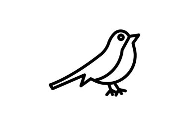 Kuş, Kuş, Kuş, Tüylü Yaratık, Satır Simgesi, Taslak simgesi, vektör simgesi, piksel mükemmel simge